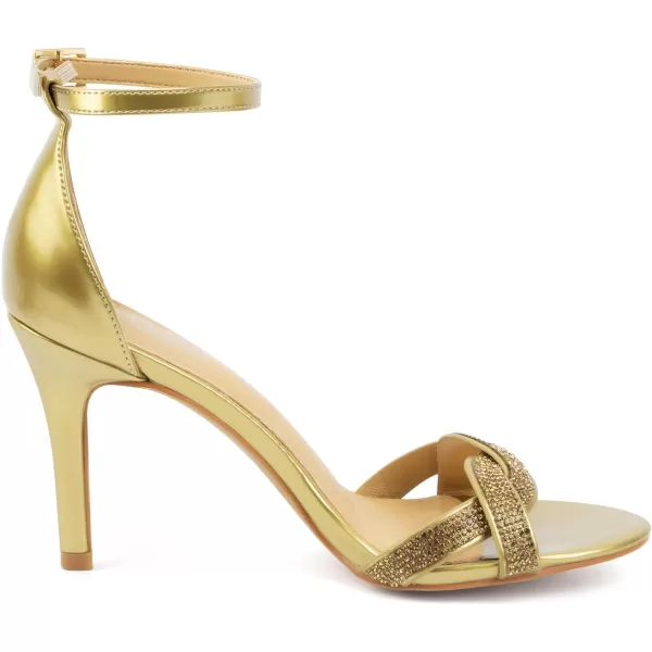 High Heels Sandals for Women Rhinestone Open Toe Slip On with Strappy Strap Dressy Sparkly Heel Bridal Shoes Comfy Sexy Cute