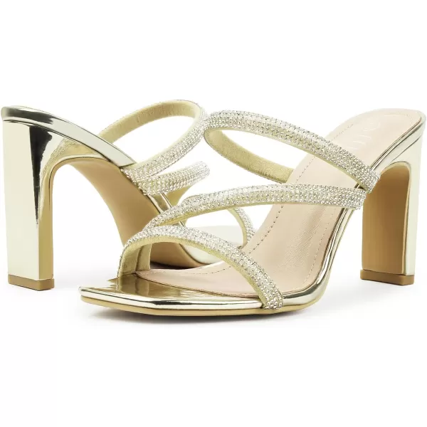 High Heels Sandals for Women Rhinestone Open Toe Slip On with Strappy Strap Dressy Sparkly Heel Bridal Shoes Comfy Sexy Cute