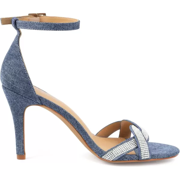High Heels Sandals for Women Rhinestone Open Toe Slip On with Strappy Strap Dressy Sparkly Heel Bridal Shoes Comfy Sexy Cute