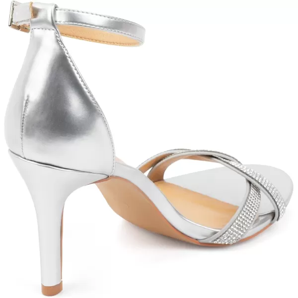 High Heels Sandals for Women Rhinestone Open Toe Slip On with Strappy Strap Dressy Sparkly Heel Bridal Shoes Comfy Sexy Cute