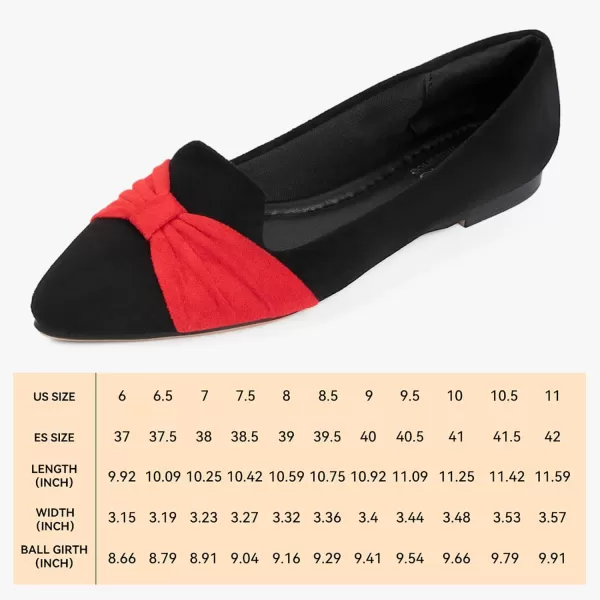 MUSSHOE Ballet Flats Dress Shoes for Women Comfortable Women's Pointed Toe Flat Slip On with Bow