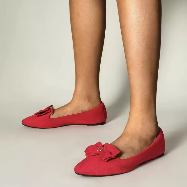 MUSSHOE Ballet Flats Dress Shoes for Women Comfortable Women's Pointed Toe Flat Slip On with Bow