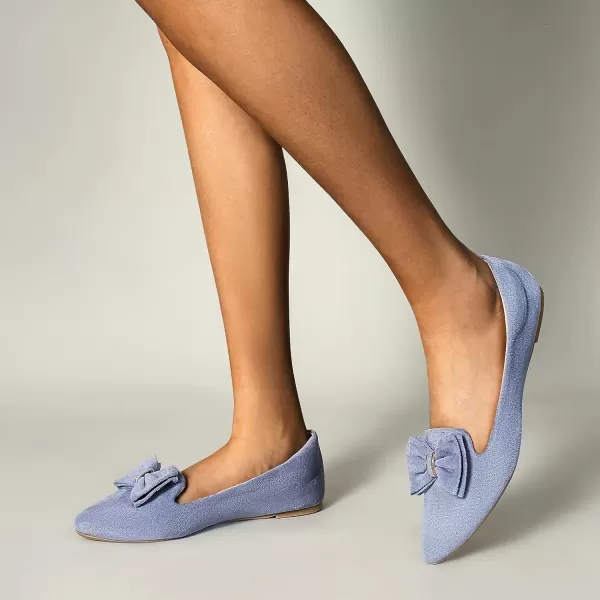 MUSSHOE Ballet Flats Dress Shoes for Women Comfortable Women's Pointed Toe Flat Slip On with Bow
