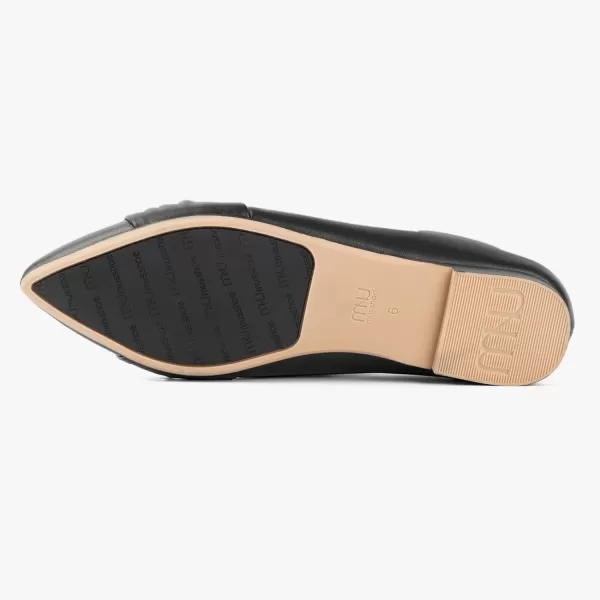 MUSSHOE Ballet Flats Dress Shoes for Women Comfortable Women's Pointed Toe Flat Slip On with Bow