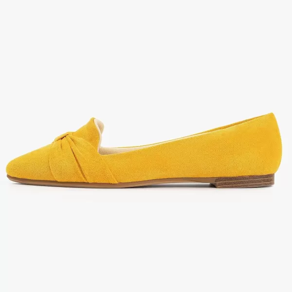 MUSSHOE Ballet Flats Dress Shoes for Women Comfortable Women's Pointed Toe Flat Slip On with Bow