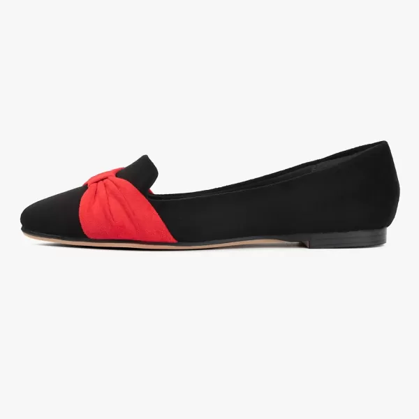 MUSSHOE Ballet Flats Dress Shoes for Women Comfortable Women's Pointed Toe Flat Slip On with Bow