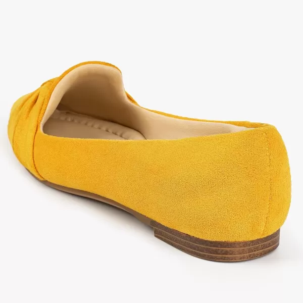 MUSSHOE Ballet Flats Dress Shoes for Women Comfortable Women's Pointed Toe Flat Slip On with Bow