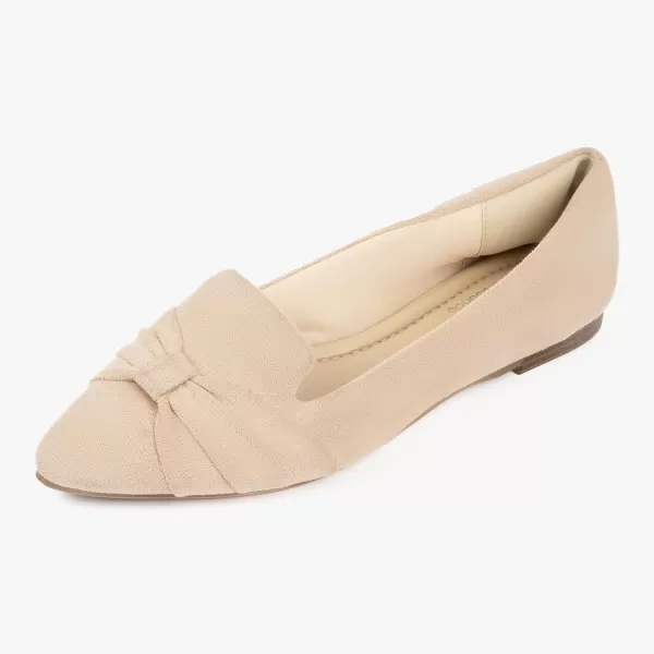 MUSSHOE Ballet Flats Dress Shoes for Women Comfortable Women's Pointed Toe Flat Slip On with Bow