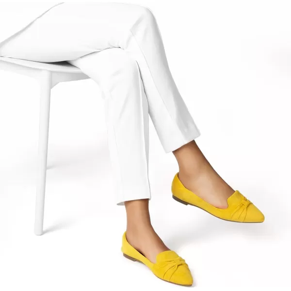MUSSHOE Ballet Flats Dress Shoes for Women Comfortable Women's Pointed Toe Flat Slip On with Bow