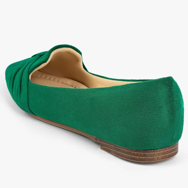 MUSSHOE Ballet Flats Dress Shoes for Women Comfortable Women's Pointed Toe Flat Slip On with Bow
