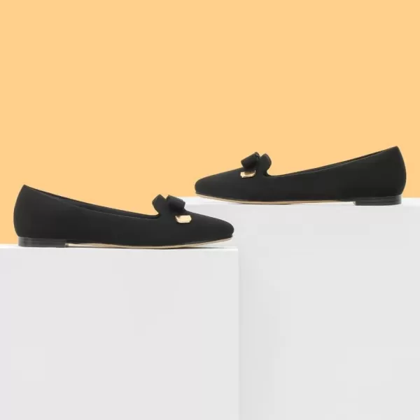 MUSSHOE Ballet Flats Dress Shoes for Women Comfortable Women's Pointed Toe Flat Slip On with Bow