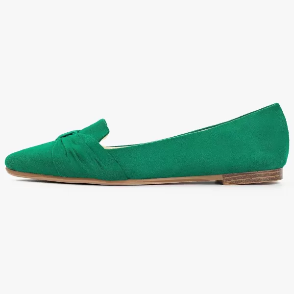 MUSSHOE Ballet Flats Dress Shoes for Women Comfortable Women's Pointed Toe Flat Slip On with Bow