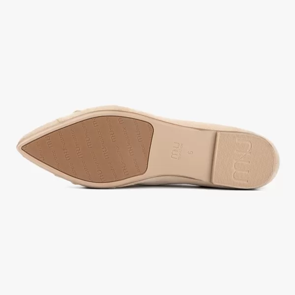 MUSSHOE Ballet Flats Dress Shoes for Women Comfortable Women's Pointed Toe Flat Slip On with Bow