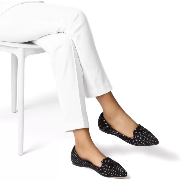 MUSSHOE Ballet Flats Dress Shoes for Women Comfortable Women's Pointed Toe Flat Slip On with Bow