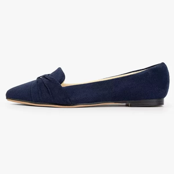 MUSSHOE Ballet Flats Dress Shoes for Women Comfortable Women's Pointed Toe Flat Slip On with Bow