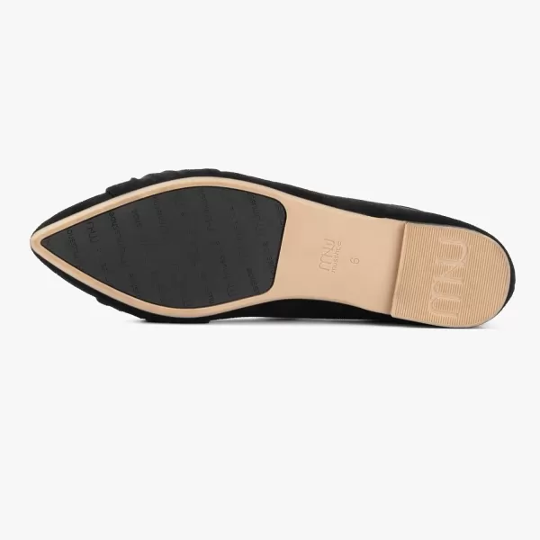MUSSHOE Ballet Flats Dress Shoes for Women Comfortable Women's Pointed Toe Flat Slip On with Bow