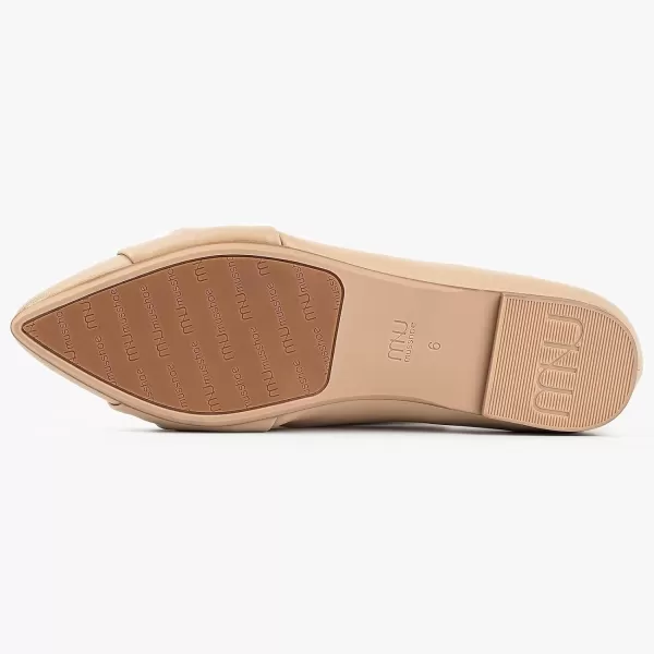 MUSSHOE Ballet Flats Dress Shoes for Women Comfortable Women's Pointed Toe Flat Slip On with Bow