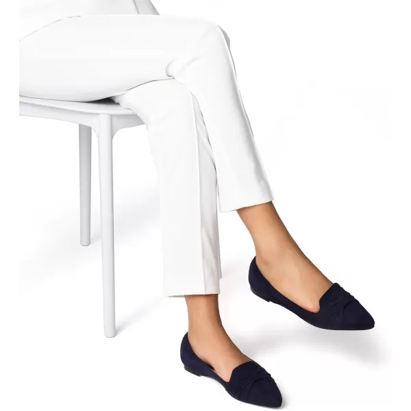 MUSSHOE Ballet Flats Dress Shoes for Women Comfortable Women's Pointed Toe Flat Slip On with Bow