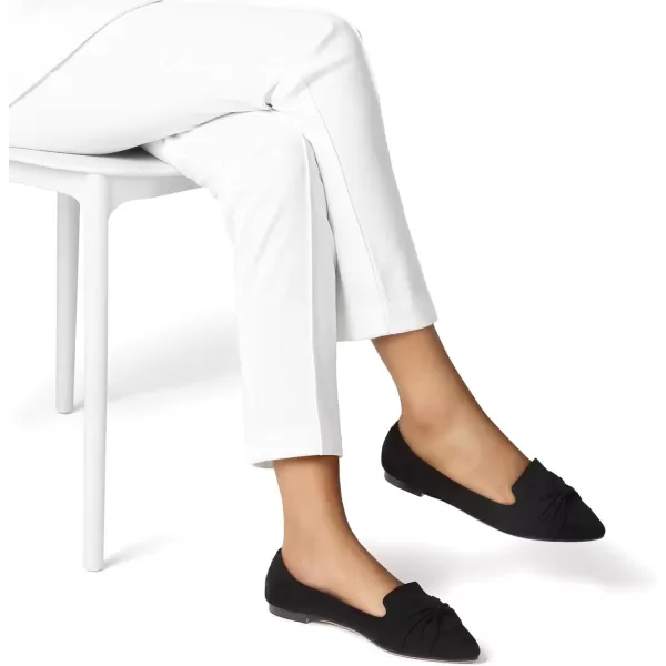 MUSSHOE Ballet Flats Dress Shoes for Women Comfortable Women's Pointed Toe Flat Slip On with Bow