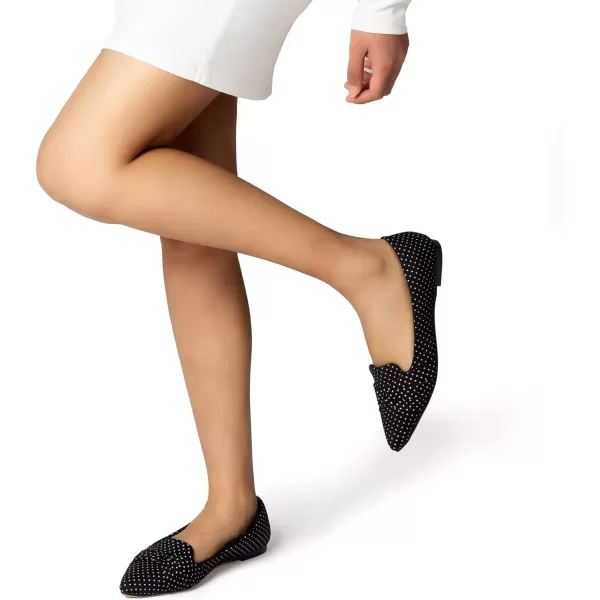 MUSSHOE Ballet Flats Dress Shoes for Women Comfortable Women's Pointed Toe Flat Slip On with Bow