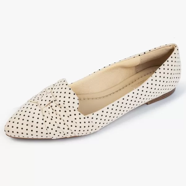 MUSSHOE Ballet Flats Dress Shoes for Women Comfortable Women's Pointed Toe Flat Slip On with Bow