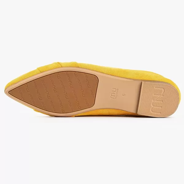MUSSHOE Ballet Flats Dress Shoes for Women Comfortable Women's Pointed Toe Flat Slip On with Bow