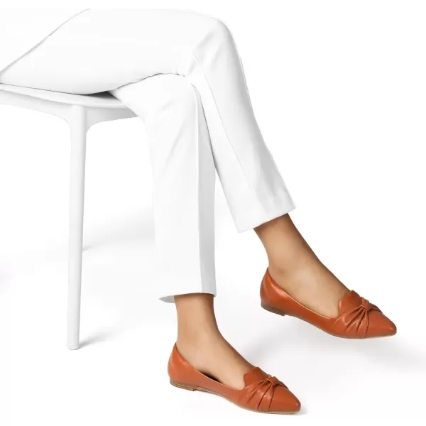 MUSSHOE Ballet Flats Dress Shoes for Women Comfortable Women's Pointed Toe Flat Slip On with Bow