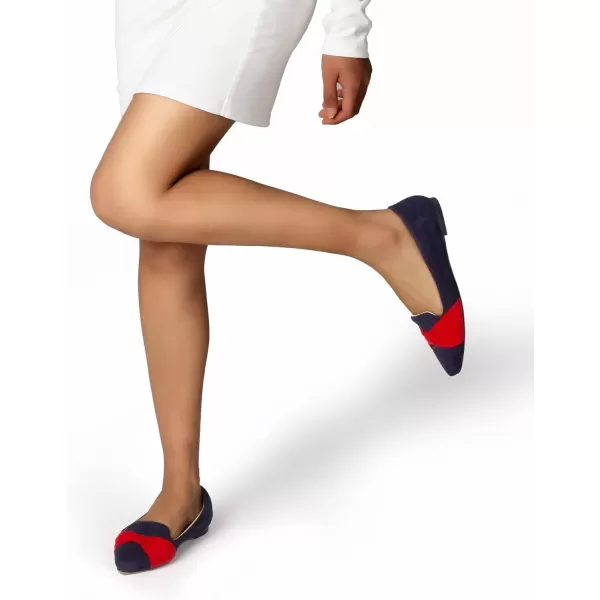 MUSSHOE Ballet Flats Dress Shoes for Women Comfortable Women's Pointed Toe Flat Slip On with Bow