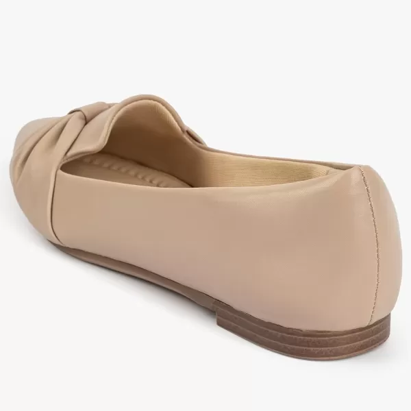 MUSSHOE Ballet Flats Dress Shoes for Women Comfortable Women's Pointed Toe Flat Slip On with Bow