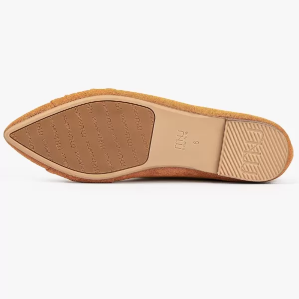 MUSSHOE Ballet Flats Dress Shoes for Women Comfortable Women's Pointed Toe Flat Slip On with Bow