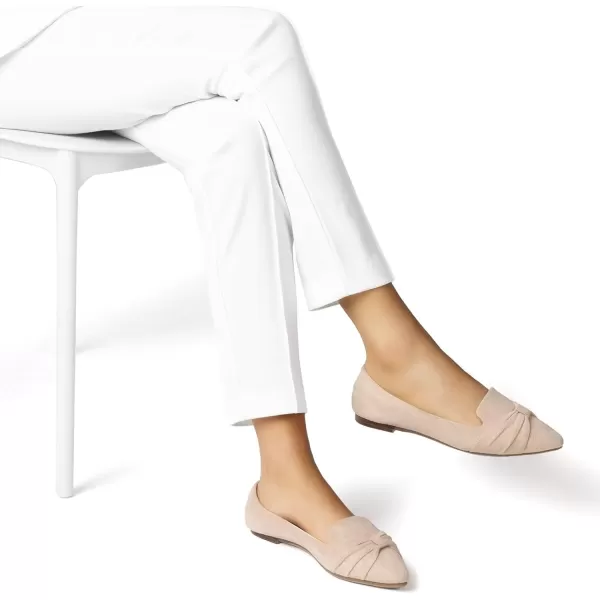 MUSSHOE Ballet Flats Dress Shoes for Women Comfortable Women's Pointed Toe Flat Slip On with Bow