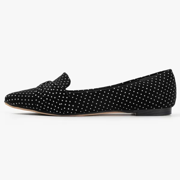 MUSSHOE Ballet Flats Dress Shoes for Women Comfortable Women's Pointed Toe Flat Slip On with Bow