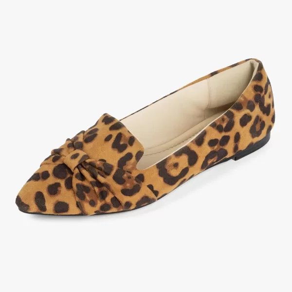 MUSSHOE Ballet Flats Dress Shoes for Women Comfortable Women's Pointed Toe Flat Slip On with Bow