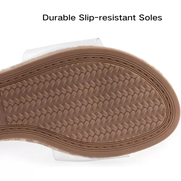 MUSSHOE Clear Slide Sandals for Women Transparent Sandals Women Dressy Summer Slip-on Sandals Flat
