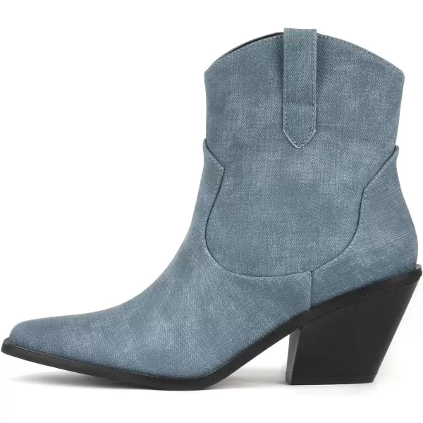 MUSSHOE Cowboy Boots for Women Womens Cowgirl Boots Ankle Boots Pointed Toe Chunky Heel Booties Western Shoes