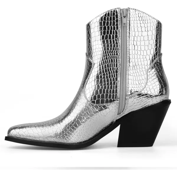 MUSSHOE Cowboy Boots for Women Womens Cowgirl Boots Ankle Boots Pointed Toe Chunky Heel Booties Western Shoes