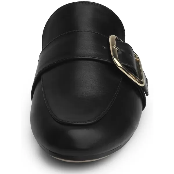 MUSSHOE Flat Mules for Women with Adjustable Strap Womens Silp On Slippers Loafers Comfortable Work Business Shoes