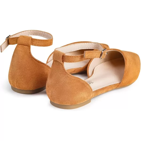MUSSHOE Flat Shoes Women D'Orsay Pointed Toe Ankle Strap Women's Flats