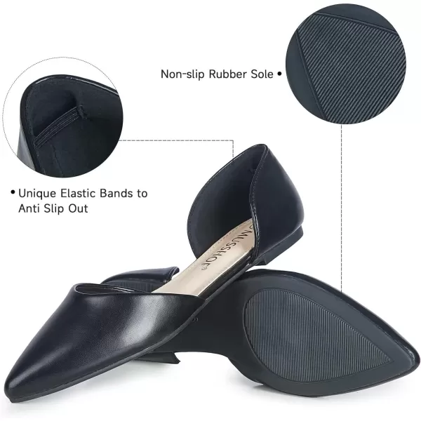 MUSSHOE Flat Shoes Women D'Orsay Pointed Toe Ankle Strap Women's Flats