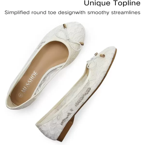 MUSSHOE Flats Shoes Women Comfortable Bowknot Lace Breathable Ballet Flats for Women