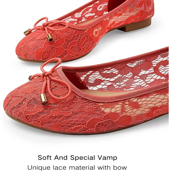 MUSSHOE Flats Shoes Women Comfortable Bowknot Lace Breathable Ballet Flats for Women