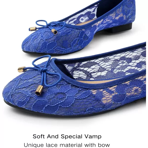 MUSSHOE Flats Shoes Women Comfortable Bowknot Lace Breathable Ballet Flats for Women