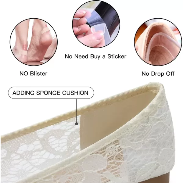 MUSSHOE Flats Shoes Women Comfortable Bowknot Lace Breathable Ballet Flats for Women