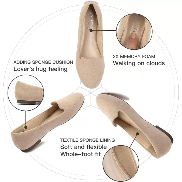 MUSSHOE Flats Shoes Women Comfortable Round Toe Memory Foam Women's Flats