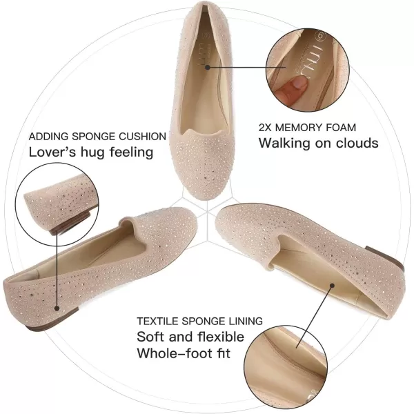 MUSSHOE Flats Shoes Women Comfortable Round Toe Memory Foam Women's Flats