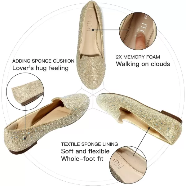 MUSSHOE Flats Shoes Women Comfortable Round Toe Memory Foam Women's Flats