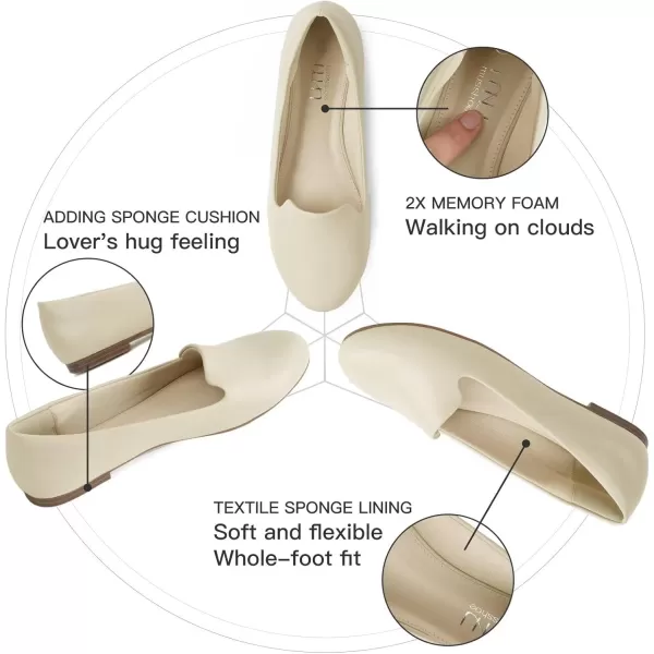 MUSSHOE Flats Shoes Women Comfortable Round Toe Memory Foam Women's Flats