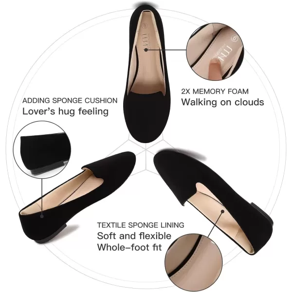 MUSSHOE Flats Shoes Women Comfortable Round Toe Memory Foam Women's Flats