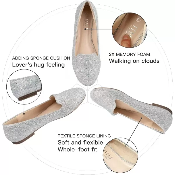 MUSSHOE Flats Shoes Women Comfortable Round Toe Memory Foam Women's Flats