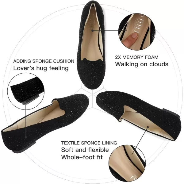 MUSSHOE Flats Shoes Women Comfortable Round Toe Memory Foam Women's Flats